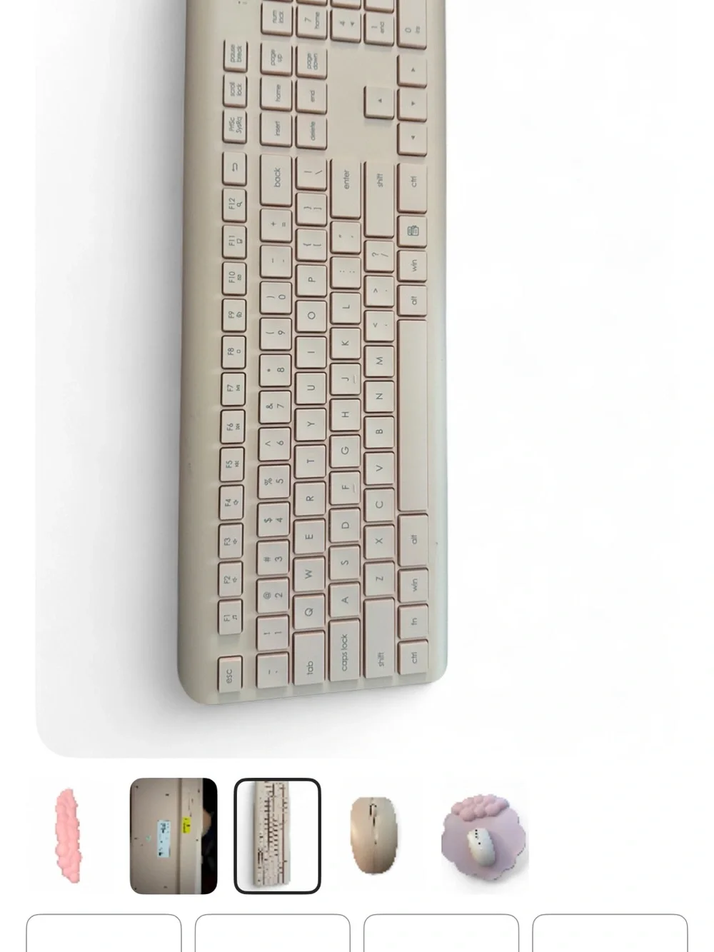 Pink Wireless Keyboard and Mouse with cloud mousepad and keyboard pad.